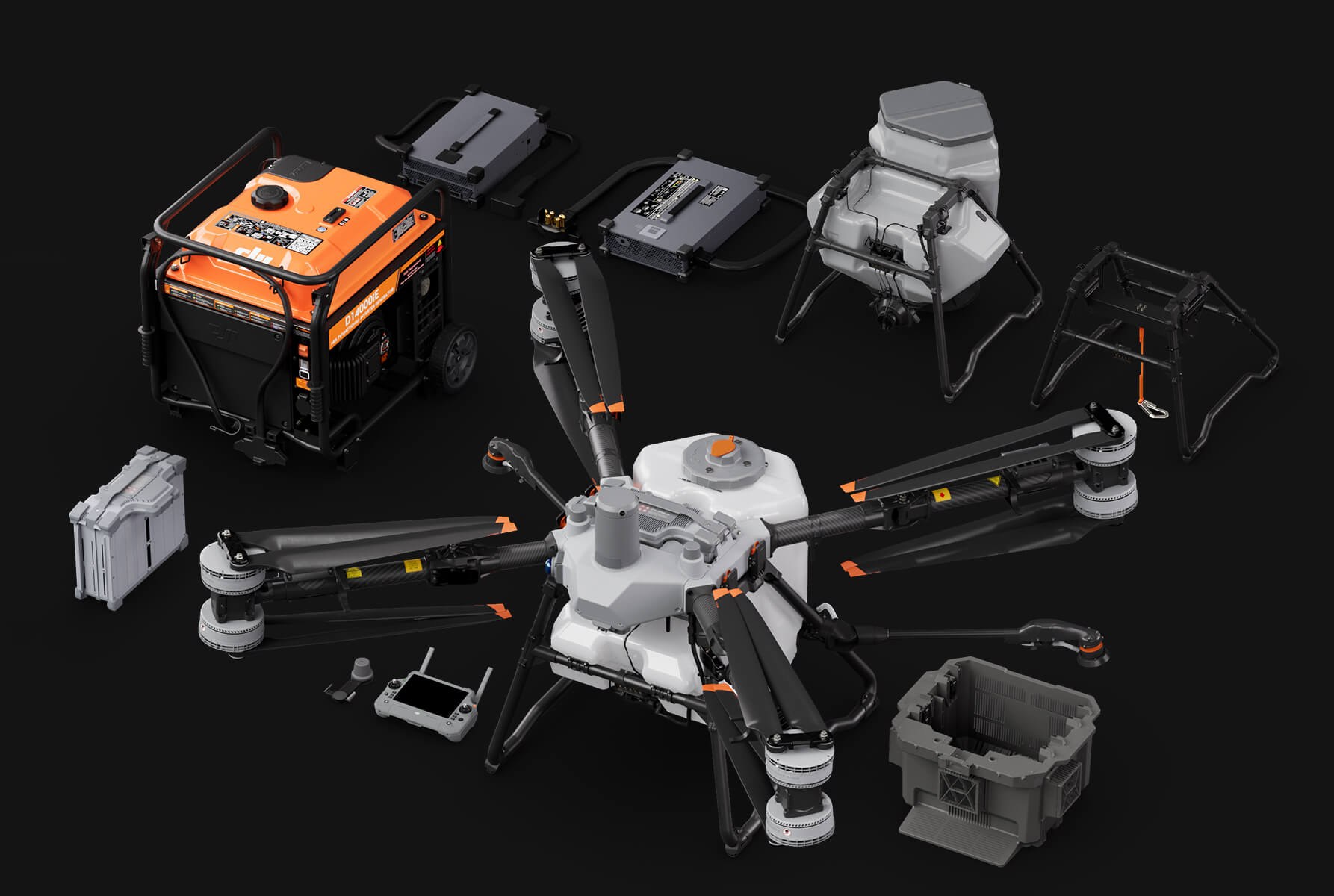 Zestaw z agregatem Zestaw DJI Agras T100 z agregatem, ładowarką, akumulatorami i modułami