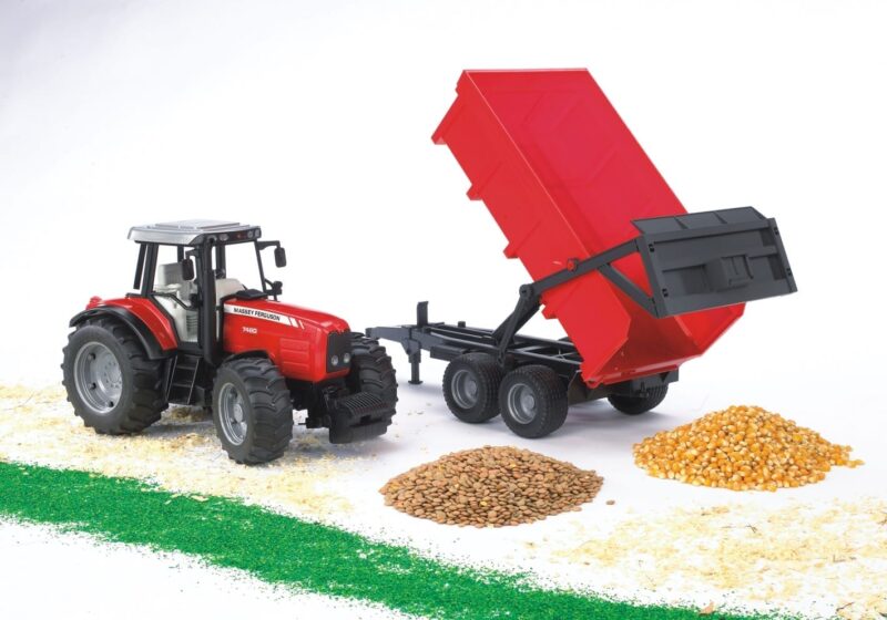 Traktor Massey Ferguson 7480 z przyczepą wywrotką 02045 – ZESTAW – BRUDER