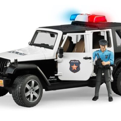 Auto Jeep Wrangler Unlimited Rubicon policyjny z figurką policjanta - 02526 - BRUDER