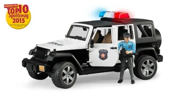 Auto Jeep Wrangler Unlimited Rubicon policyjny z figurką policjanta - 02526 - BRUDER