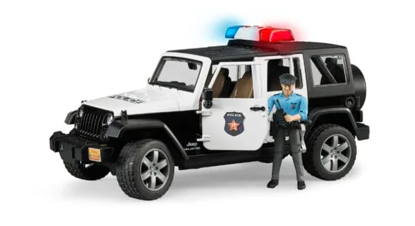 Auto Jeep Wrangler Unlimited Rubicon policyjny z figurką policjanta - 02526 - BRUDER