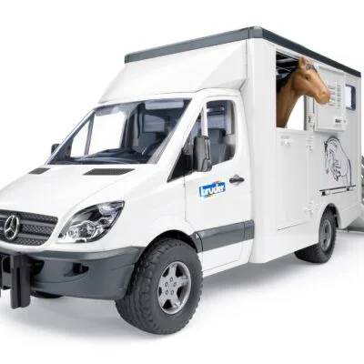Zabawka samochód - Samochód dostawczy do przewozu koni Mercedes Sprinter - Koniowóz - 02533 - BRUDER