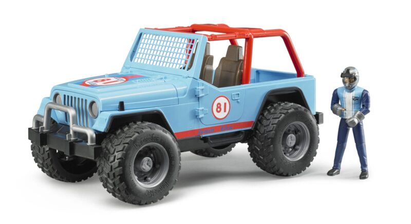 Auto – Jeep Cross Country Racer niebieski z figurką rajdowca – 02541 – BRUDER