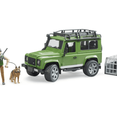 Auto Land Rover Defender - z figurką leśnika i z psem - 02587 - BRUDER