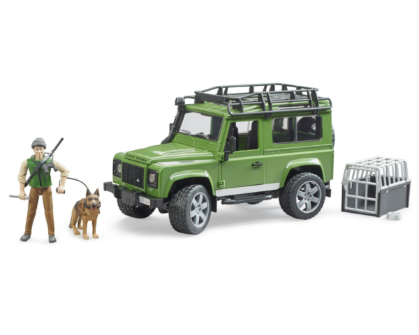 Auto Land Rover Defender - z figurką leśnika i z psem - 02587 - BRUDER 1