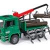 Ciężarówka MAN z żurawiem (HDS) i pniami - 02769 - BRUDER