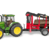 Traktor John Deere 7930 Z przyczepą i dźwigiem do bali drewnianych (4szt) - ZESTAW - 03054 - BRUDER