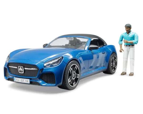 Auto Roadster niebieskie z wyjmowanym dachem i kierowcą - 03481 - BRUDER