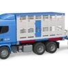 Ciężarówka do przewozu bydła SCANIA R (kontener) z figurką krowy - 03549 - BRUDER