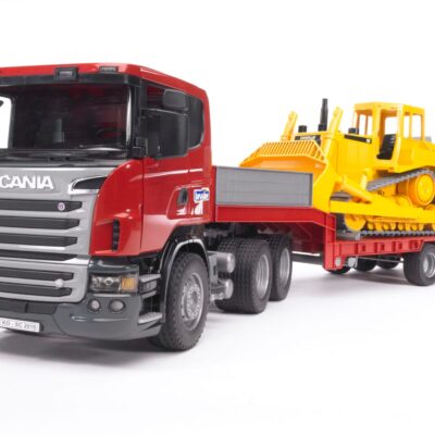 Ciężarówka SCANIA R z naczepą i buldożerem - Zestawe - 03555 02422- BRUDER