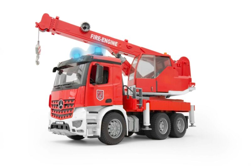 Dźwig straży pożarnej Mercedes Benz Arocs Auto z modułem świetlno-dźwiękowym – 03675 – BRUDER
