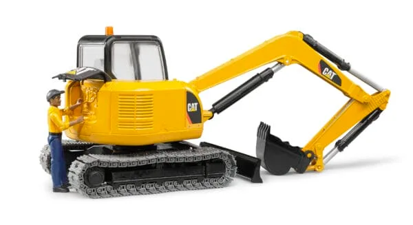 Minikoparka CAT z figurką robotnika - 02466 - BRUDER