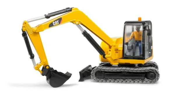 Minikoparka CAT z figurką robotnika - 02466 - BRUDER