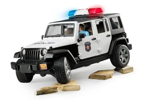 Auto Jeep Wrangler Unlimited Rubicon policyjny z figurką policjanta - 02526 - BRUDER