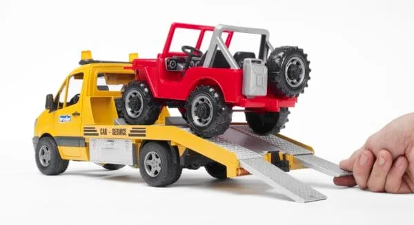Laweta Mercedes Sprinter - pomoc drogowa + Jeep i sygnalizacja - ZESTAW - 02535 - BRUDER