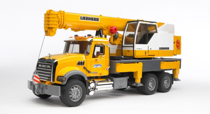 Dźwig budowlany MACK Granite z dźwigiem Liebherr – 02818 – BRUDER