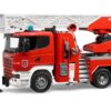 Straż pożarna Scania R - z pompą wodną i modułem światło-dźwięk - 03590 - BRUDER