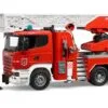 Zabawka - Straż pożarna Scania R - z pompą wodną i modułem światło-dźwięk - 03590 - BRUDER