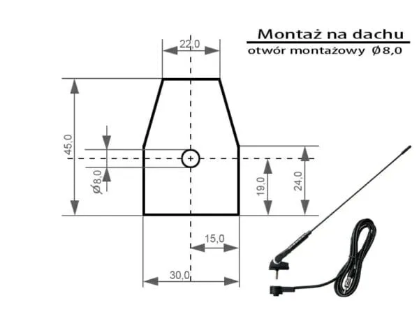 Antena do radia - antena samochodowa - FMD340 - BLOW