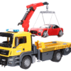Pomoc drogowa MAN TGS  z autem Roadster czerwonym i modułem podnośnika - Zestaw - 03750 - BRUDER
