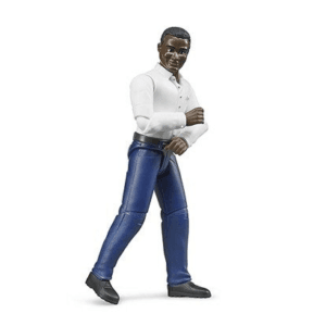 Figurka mężczyzny czarnoskórego w ciemnoniebieskich dżinsach - 60004 - BRUDER
