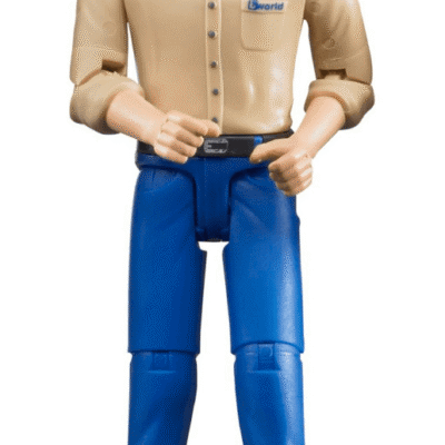 Figurka mężczyzny białego w niebieskich dżinsach - 60006 - BRUDER