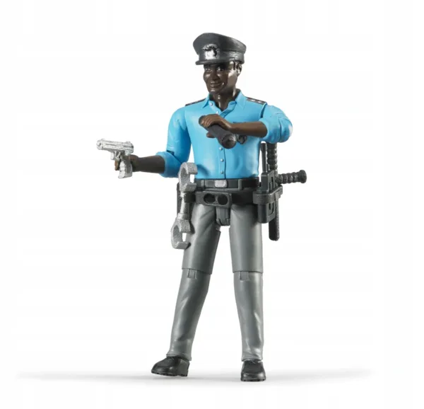 Figurka czarnoskórego policjanta - 60051 - BRUDER