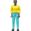 Figurka kobiety czarnoskórej w turkusowych dżinsach - 60404 - BRUDER