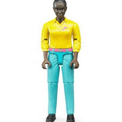 Figurka kobiety czarnoskórej w turkusowych dżinsach - 60404 - BRUDER