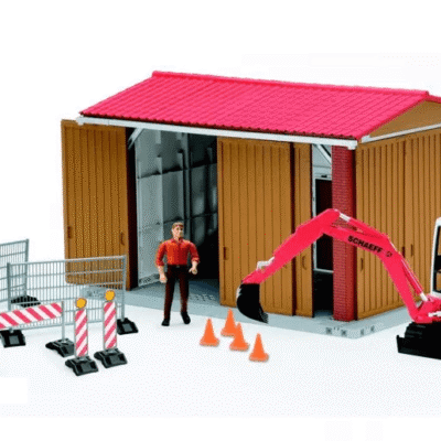 Hala maszynowa z figurką, koparką i akcesoriami - 62020 - BRUDER