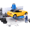 Warsztat samochodowy + Auto + figurka - 62110 - BRUDER