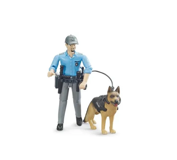 Figurka policjanta z psem - 62150 - BRUDER