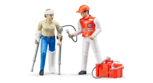 Zestaw 2 figurek z akcesoriami medyczno - ambulansowymi - 62710 - BRUDER