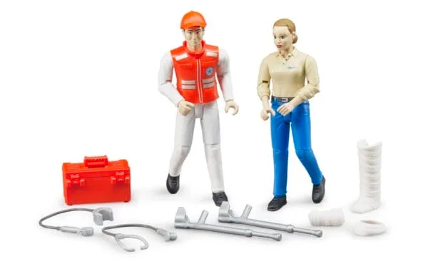 Zestaw 2 figurek z akcesoriami medyczno - ambulansowymi - 62710 - BRUDER