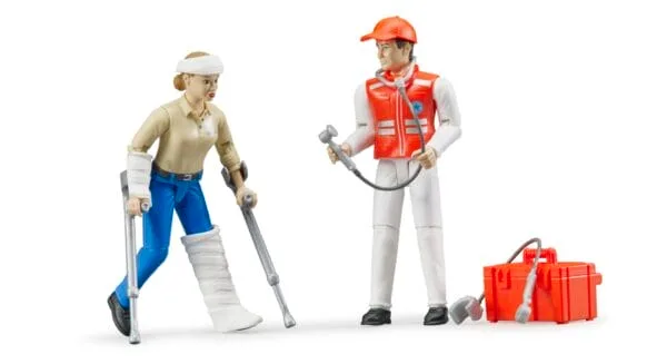 Zestaw 2 figurek z akcesoriami medyczno - ambulansowymi - 62710 - BRUDER