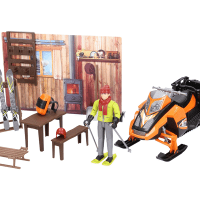 Zimowy domek + akcesoria + skuter śnieżny - 63102 - BRUDER
