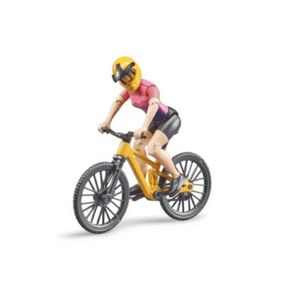 Figurka kolarki z rowerem górskim  - 63110 - BRUDER