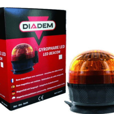 LAMPA BŁYSKOWA 8 LED - MAGNETYCZNA Z PRZYSSAWKĄ + KABEL 3,5M, NAPIĘCIE ROBOCZE 10-30V MOC 9W - DIADEM