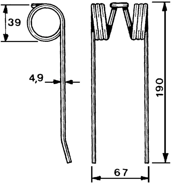 Ząb sprężysty - pasuje do Deutz-Fahr 06582383 GW124/5