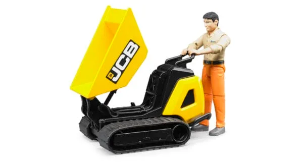 Miniwywrotka gąsienicowa JCB HTD 5 z figurką pracownika budowlanego - 62004 - BRUDER