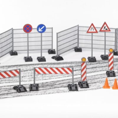 Zestaw akcesoriów budowlanych: ogrodzenia, znaki i słupy - 62007 - BRUDER