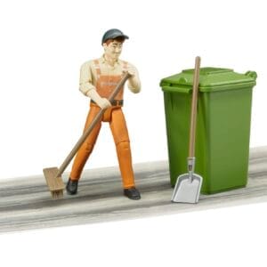 Figurka pracownika oczyszczania miasta z akcesoriami - 62140 - BRUDER