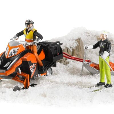 Skuter śnieżny z kierowcą tobaganem i narciarzem - 63100 - BRUDER