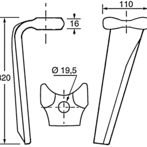 Ząb Brony – 03 HR119R 52596410(E) – ZAMIENNIK KUHN – Sterennco 5160119 (1)