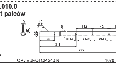 Rura zgrabiarki L=782mm - 283.60.010.0 - Pottinger