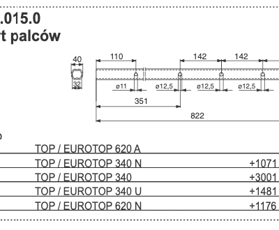 Rura zgrabiarki 40x822 mm - 283.60.015.0 - Pottinger