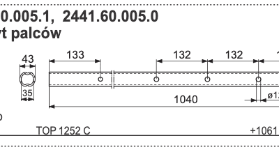 Rura zgrabiarki 43x1040 mm - 2441.60.005.1 - POTTINGER