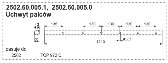 Rura zgrabiarki 43x1543 mm - 2502.60.005.1 - POTTINGER