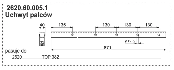 Rura zgrabiarki 40x871 mm - 2620.60.005.1 - POTTINGER