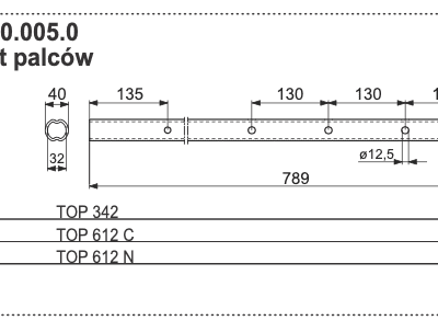 Rura zgrabiarki 40x789 mm - 2720.60.005.0 - POTTINGER